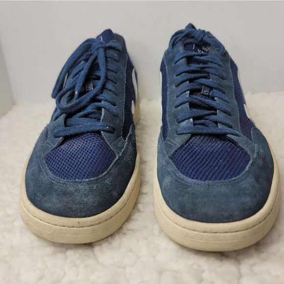 VEJA V-12 B-Mesh Sneaker Mens' Size 12.5 Navy Blue White Breathable Shoes - Picture 2 of 10
